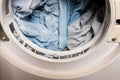 Lint from fabric trapped on laundry dryer filter Royalty Free Stock Photo