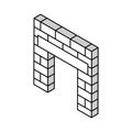 lintel building structure isometric icon vector illustration