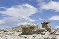 Linticular clouds at La Leona Petrified Forest, Argentina Royalty Free Stock Photo