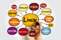Linux mind map, technology concept for presentations and reports Royalty Free Stock Photo