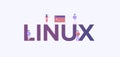 Linux operating system. Platform software with administration technology internet development. Royalty Free Stock Photo