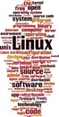 Linux word cloud Royalty Free Stock Photo