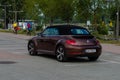 LINZ, AUSTRIA - AUGUST 02, 2018:   Side View Of Brown Volkswagen New Beetle Cabriolet Car Parked In Street. - Image Royalty Free Stock Photo