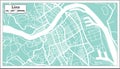 Linz Austria City Map in Retro Style. Outline Map Royalty Free Stock Photo