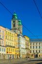 LINZ, AUSTRIA, JULY 30, 2016: Old Cathedral (Alter Dom, Ignatiuskirche) in Linz in Austria...IMAGE