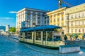 LINZ, AUSTRIA, JULY 30, 2016: View of the postlingbergbahn transporting people between the hauptplatz and the