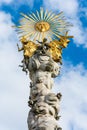 Element of Dreifaltigkeitssaule column Trinity Column on Hauptplatz square in Linz, Austria