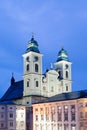 Linz,Old Cathedral with Trinity Column Royalty Free Stock Photo