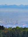 Linz from the top on a hazy autumn day