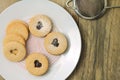Linzer cookies with homemade jam