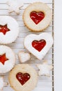 Linzer homemade cookies with heart shape