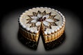 Linzer Torte on black background created with generative AI technology