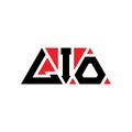LIO triangle letter logo design with triangle shape. LIO triangle logo design monogram. LIO triangle vector logo template with red Royalty Free Stock Photo