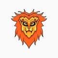 lion head logo concept. creative, animal, cartoon and beast style