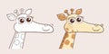 Cute giraffe head cartoon coloring page Royalty Free Stock Photo