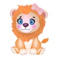 Cute Lion Editable Vector Cartoon Royalty Free Stock Photo
