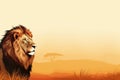 Lion african savanna south. Generate Ai Royalty Free Stock Photo