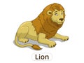Lion african savannah cartoon illustration Royalty Free Stock Photo