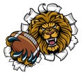 Lion American Football Ball Breaking Background
