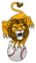 Lion Baseball Ball Animal Sports Team Mascot