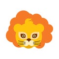 Lion Animal Carnival Mask. Orange King of Beast