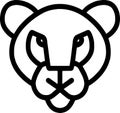 lion animal icon in outline style Royalty Free Stock Photo