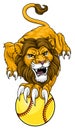 Lion Softball Animal Sports Team Mascot