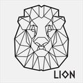 Abstract polygonal Geometric head of a Lion 2 Vector