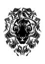 Lion art tatto illustration vector