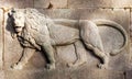 Lion bas-relief on travertine stone. Equestrian monument of garibaldi. Rome, Italy Royalty Free Stock Photo