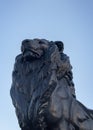 Lion at the base of Columbus Column Royalty Free Stock Photo