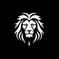 Lion - black and white vector illustration Royalty Free Stock Photo