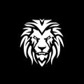 Lion - black and white vector illustration Royalty Free Stock Photo