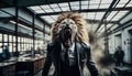 Lion Business worker or lawyer. Metaphor for all powerful boss or lawyer or employer.