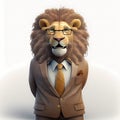 Lion Businessman. Generative AI