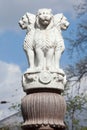 Lion Capital of the Pillars of Ashoka from Sarnath. Royalty Free Stock Photo