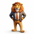 Cartoon Lion In Business Suit: Photo-realistic Xbox 360 Graphics