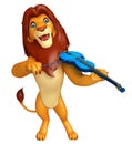 Lion cartoon character with violin