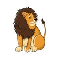 Lion cartoon drawing vector illustration