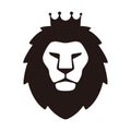 Lion cartoon face, wearing crown, like a king, vector illustration Royalty Free Stock Photo