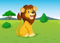 Lion cartoon in the savannah Royalty Free Stock Photo