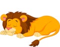 Lion cartoon sleeping Royalty Free Stock Photo