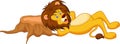 Lion cartoon sleeping Royalty Free Stock Photo