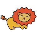 Lion in cartoon style