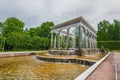 The Lion Cascade fountain in Petergof fountain and Grand Palace in Petergof