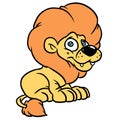 Lion cheerful character animal