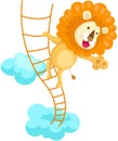 Lion climbing rope ladder