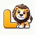 Lion clipart and letter L