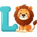 Lion clipart and letter L