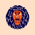 Lion color concept. Zodiac sign. Astrology and horoscope